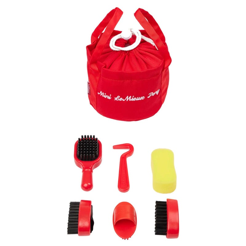 LeMieux Toy Pony Grooming Kit Ember - Includes Brushes, Curry Comb, Sponge, Tangle Tidy & Hoof Pick - Store in Mini Drawstring Grooming Bag - Suitable for Ages 3+ - Image 2
